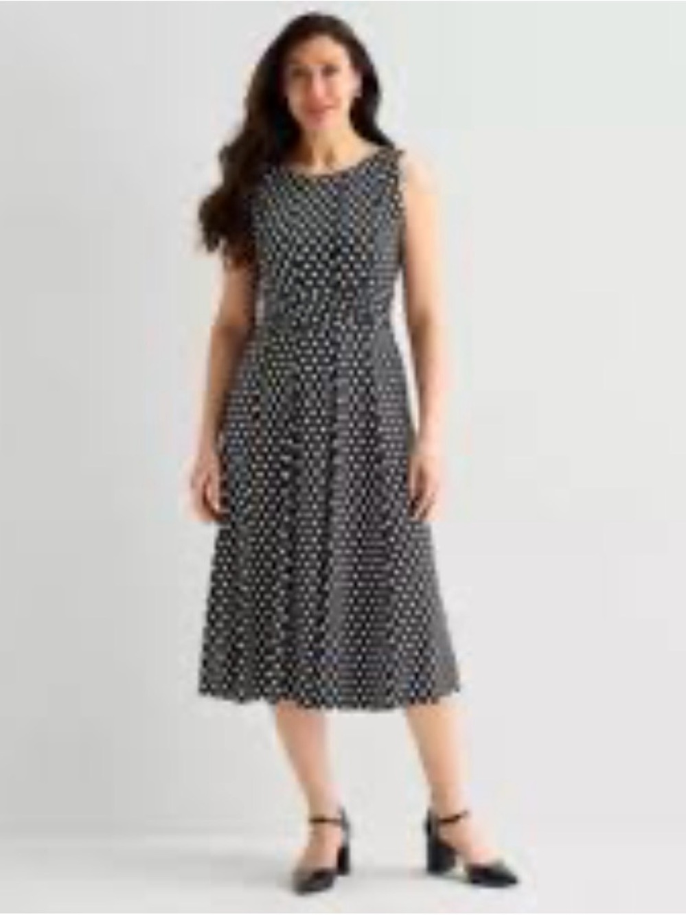 Perceptions Purple Polka Dot Midi Dress